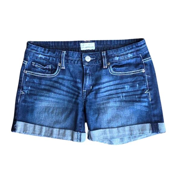 Aeropostale Jean Shorts Cuffed Bermuda Dark Wash Womens Size 5/6 Summer Beachy - Picture 1 of 5